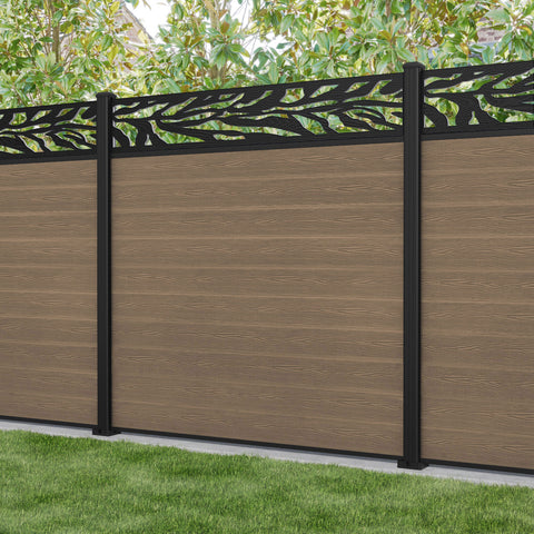 Classic Malawi Fence Panel - Teak - with our aluminium posts