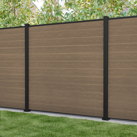 Classic Fence Panel - Teak - with our aluminium posts