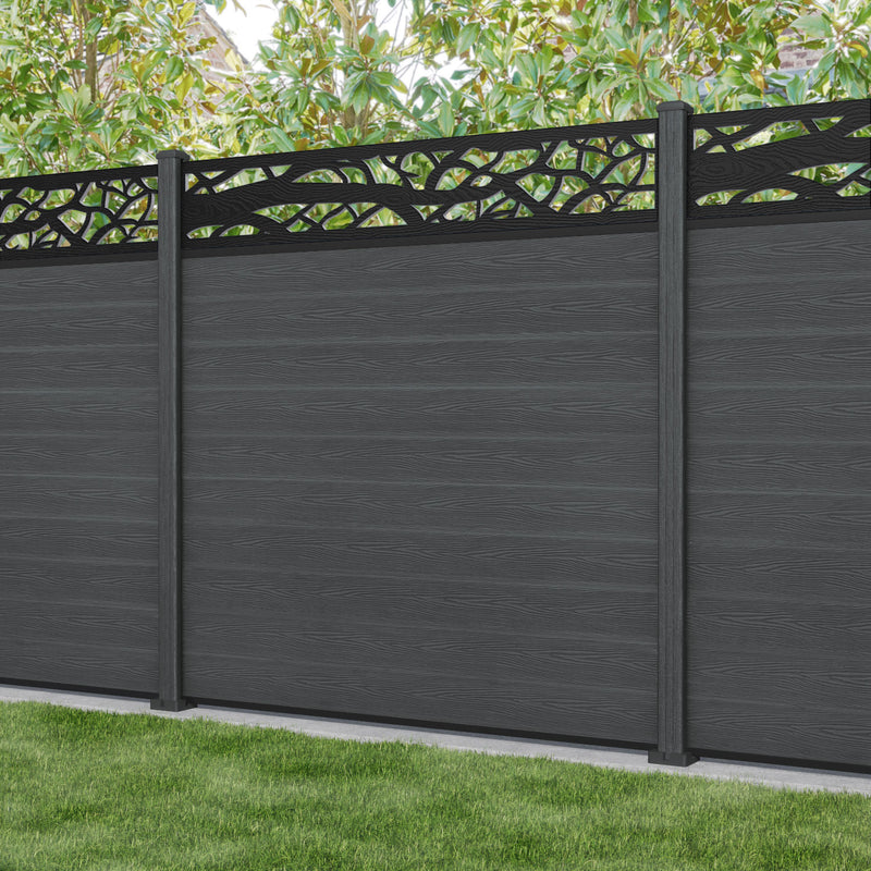 Classic Twilight Fence Panel - Dark Grey - with our composite posts