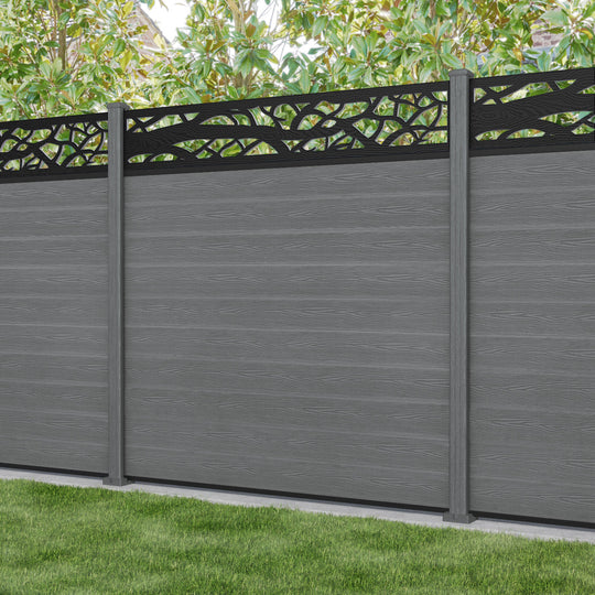 Classic Twilight Fence Panel - Mid Grey - with our composite posts