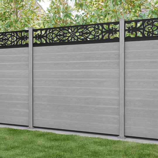 Classic Windsor Fence Panel - Light Grey - with our composite posts