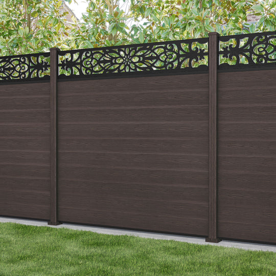 Classic Windsor Fence Panel - Mid Brown - with our composite posts