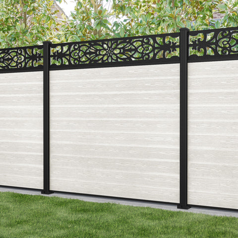 Classic Windsor Fence Panel - Light Stone - with our aluminium posts