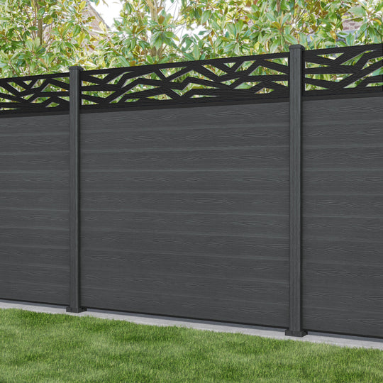 Classic Zenith Fence Panel - Dark Grey - with our composite posts