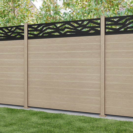 Classic Zenith Fence Panel - Light Oak - with our composite posts