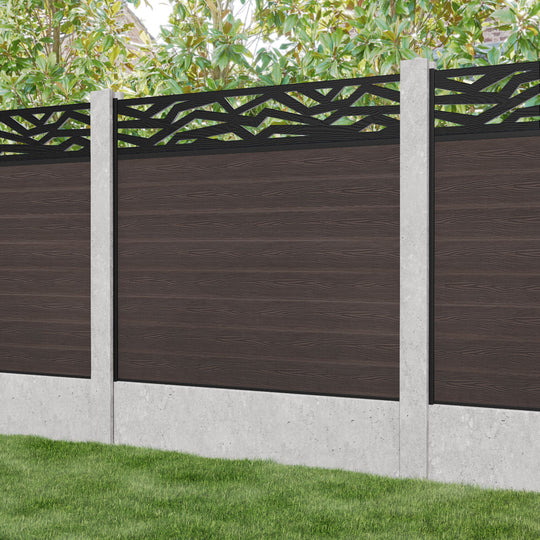 Classic Zenith Fence Panel - Mid Brown - for existing concrete posts