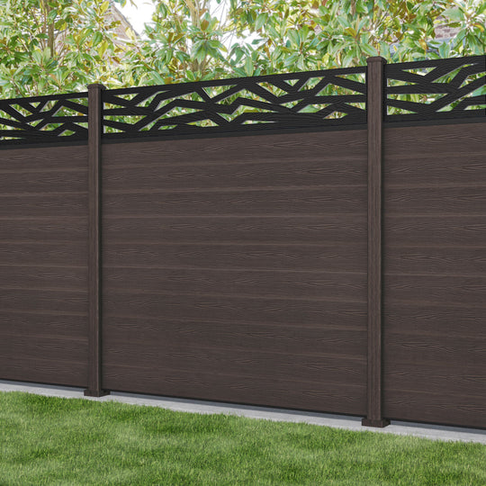 Classic Zenith Fence Panel - Mid Brown - with our composite posts