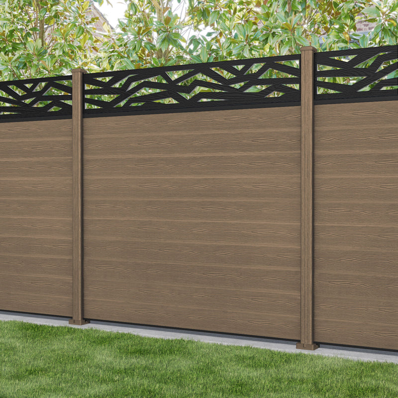 Classic Zenith Fence Panel - Teak - with our composite posts