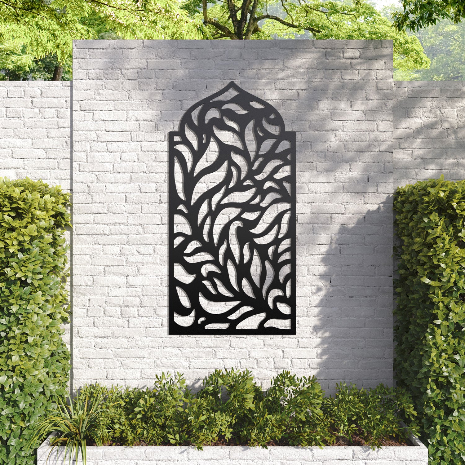 Plume arched decorative panel