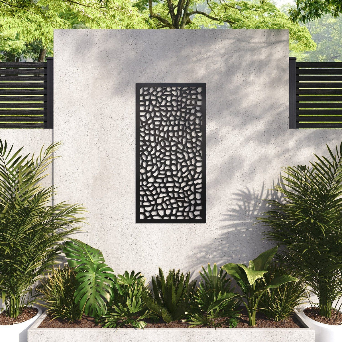 Pebble decorative panel 120cm x 60cm Black 6mm