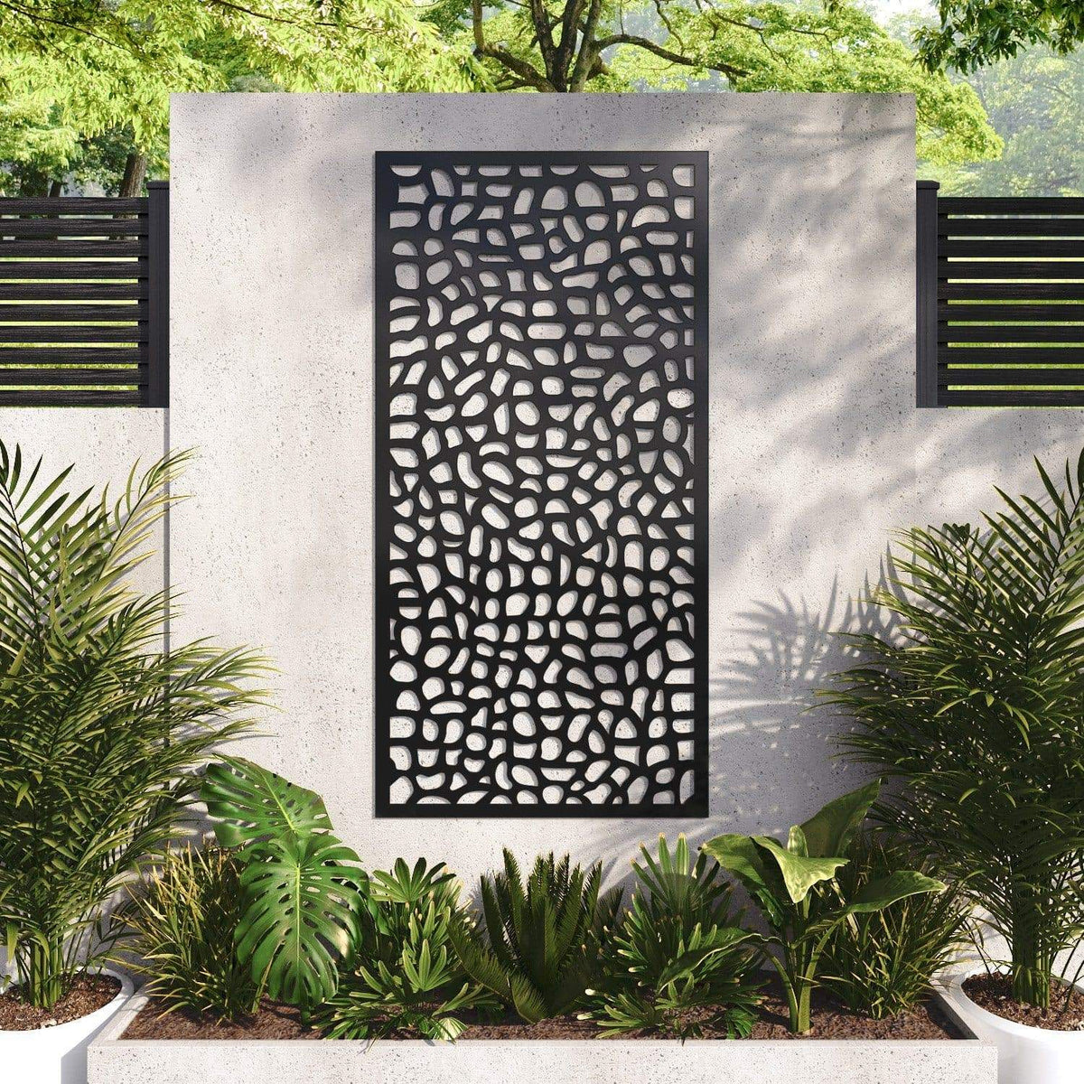 Pebble decorative panel 180cm x 90cm Black 6mm