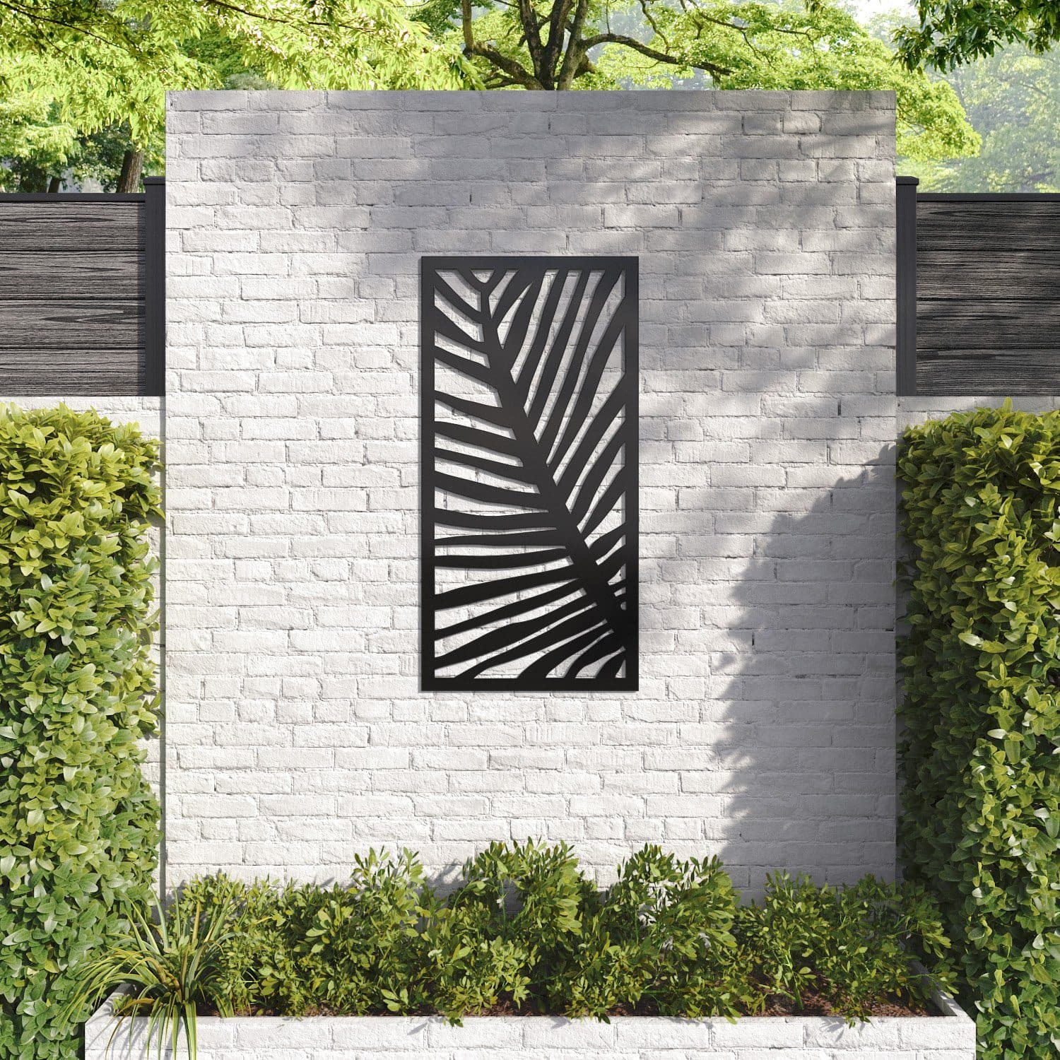 Frond decorative panel 120cm x 60cm Black 6mm