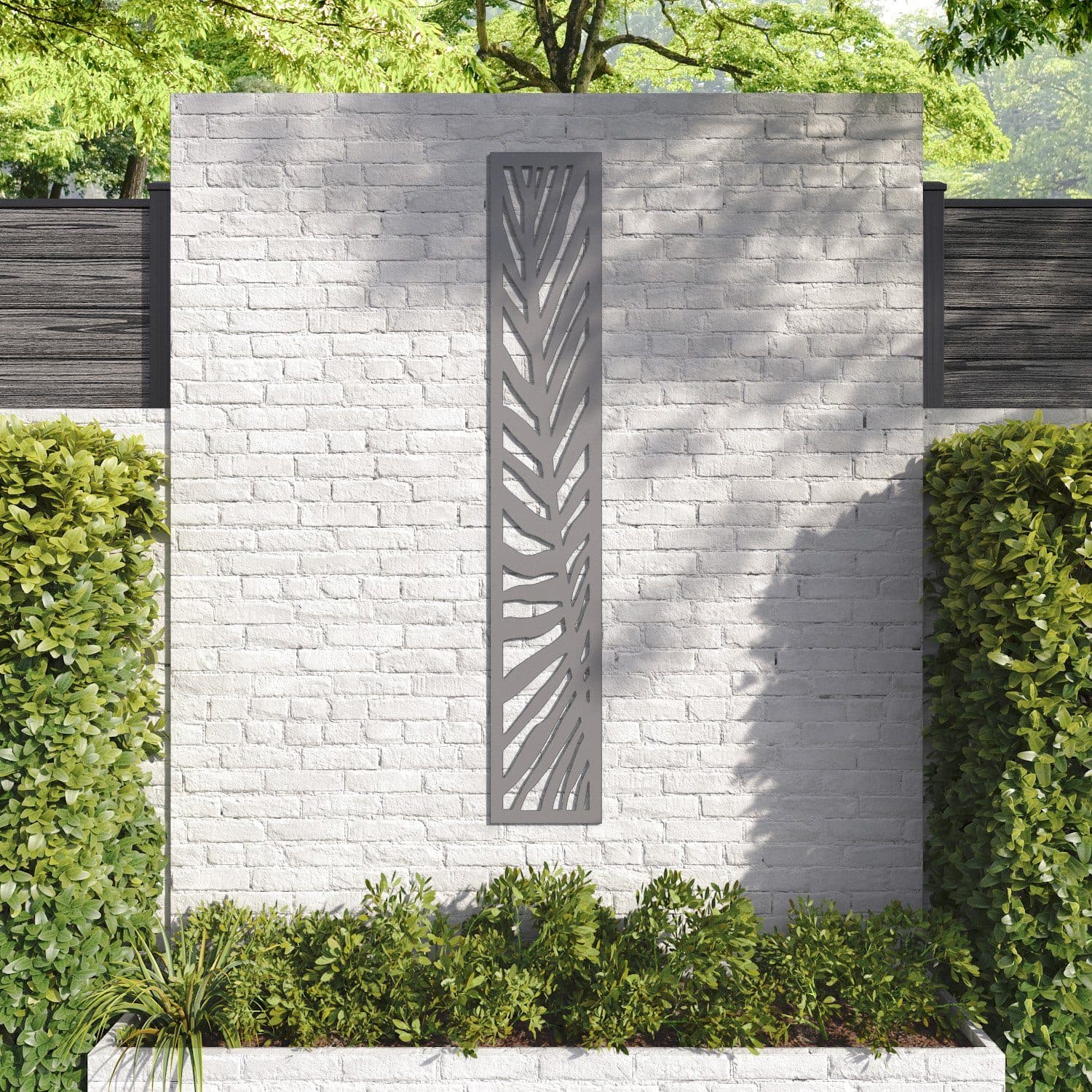 Frond decorative panel 180cm x 30cm Steel grey 6mm