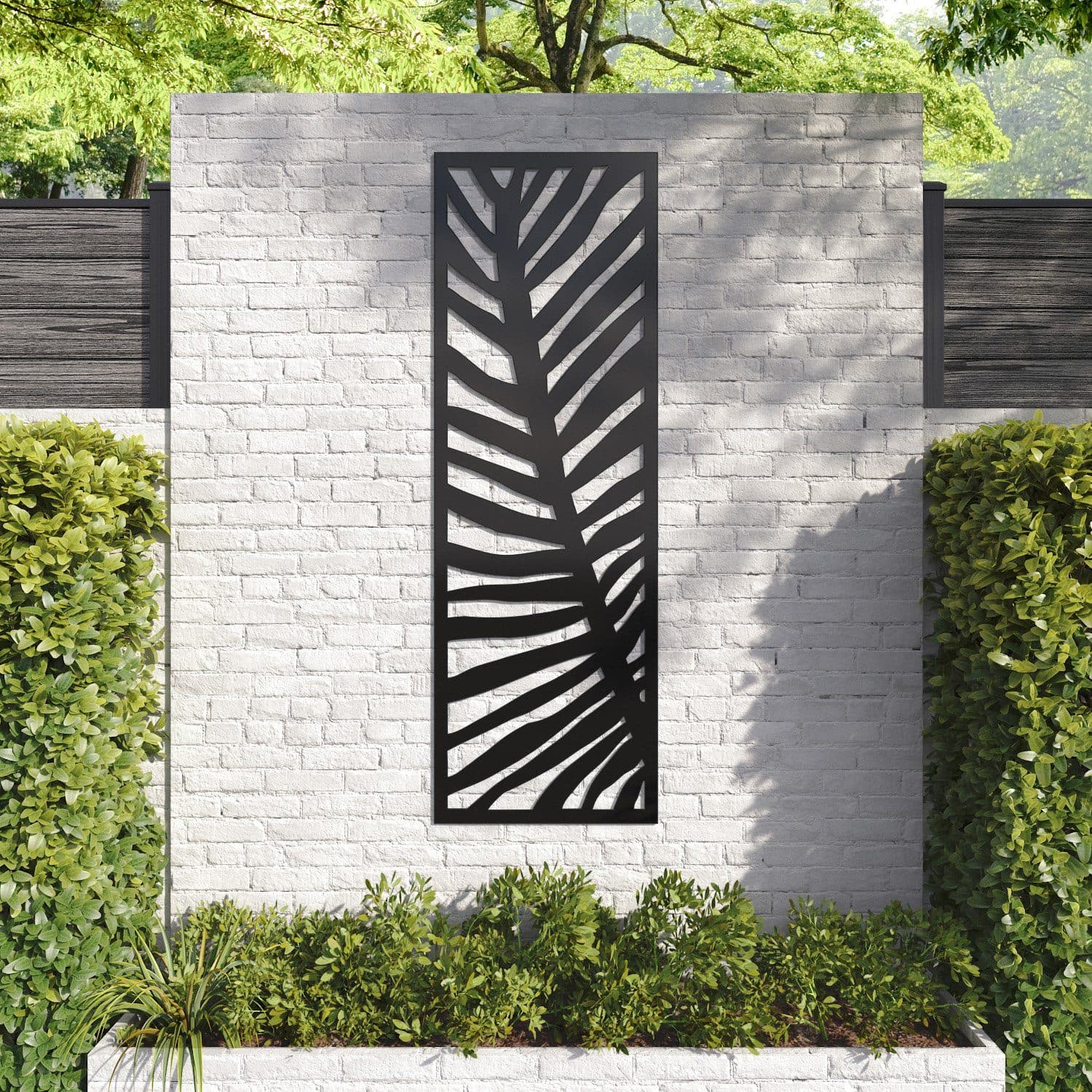 Frond decorative panel 180cm x 60cm Black 6mm