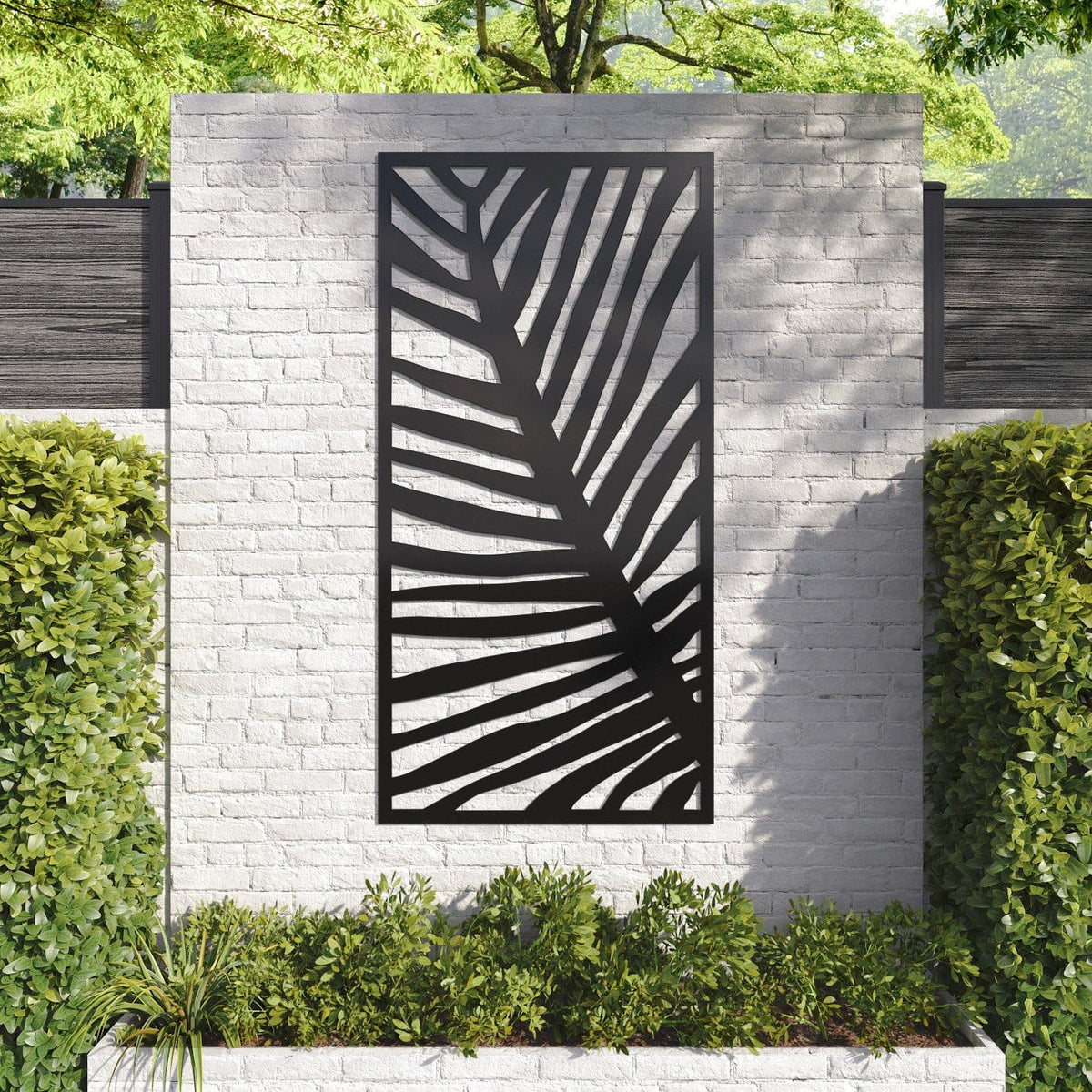 Frond decorative panel 180cm x 90cm Black 6mm