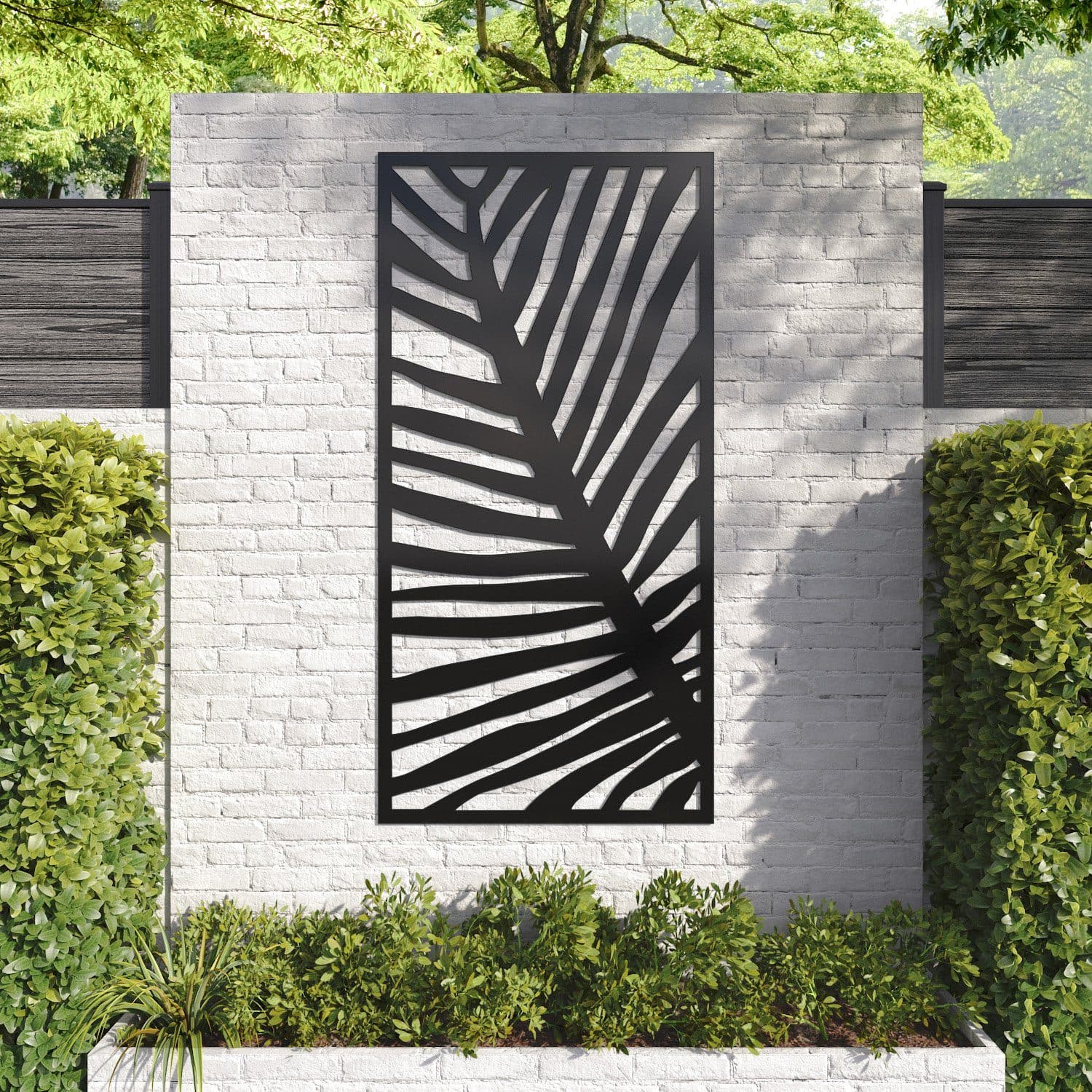 Frond decorative panel 180cm x 90cm Black 6mm