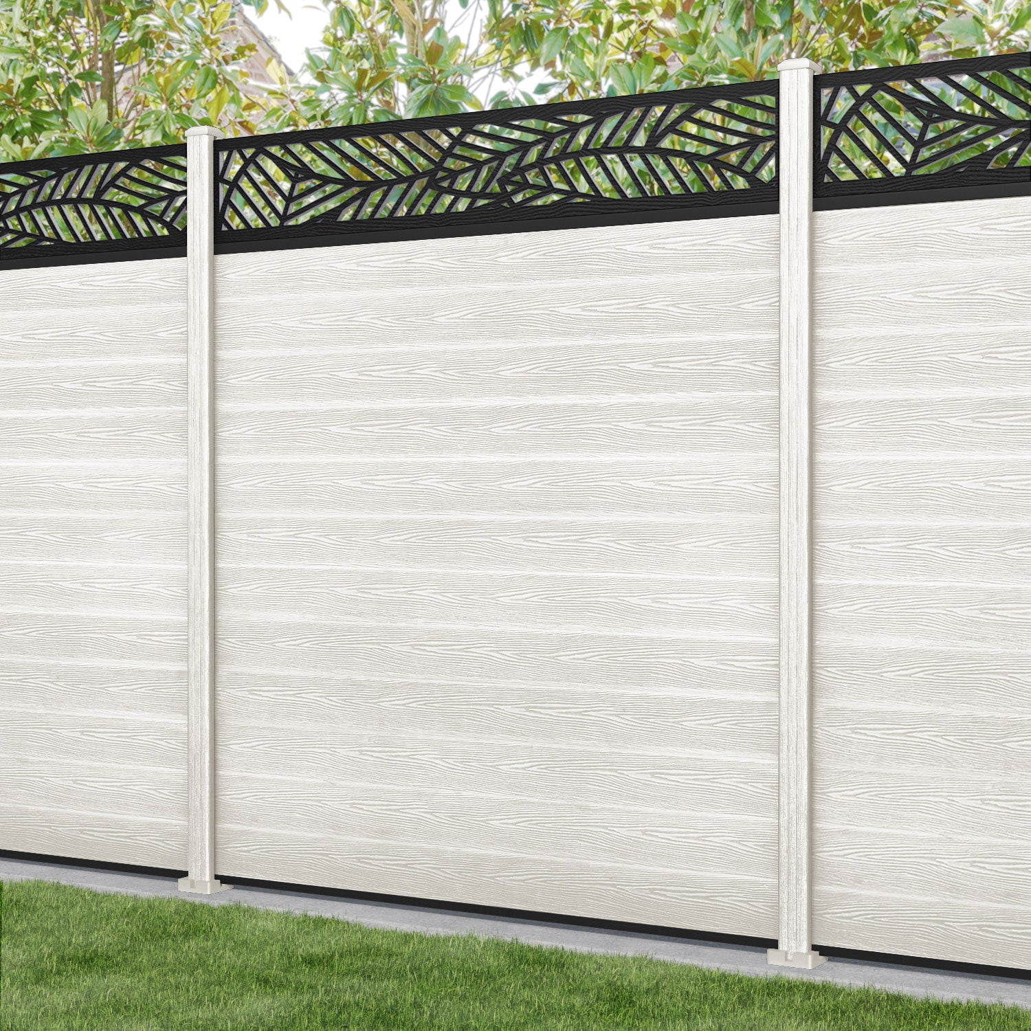 Classic Habitat Fence Panel - Light Stone - with our composite posts