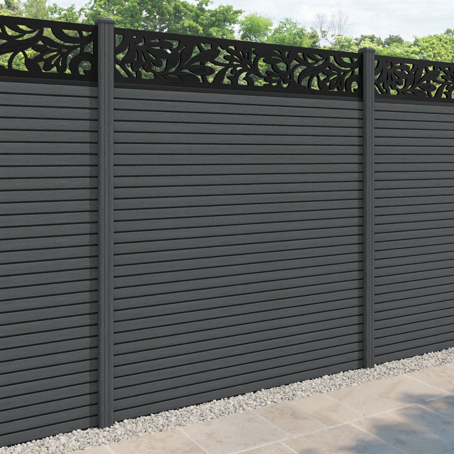 Hudson Heritage Fence Panel - Dark Grey - with our composite posts