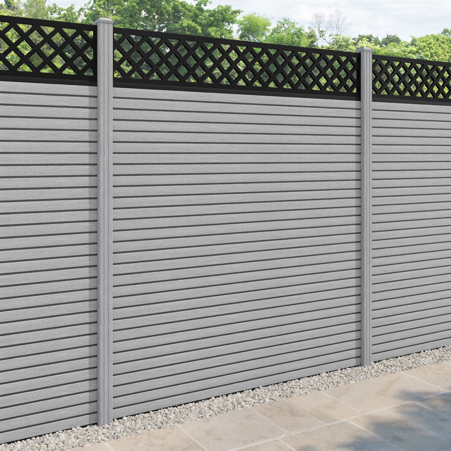Hudson Hive Fence Panel - Light Grey - with our composite posts