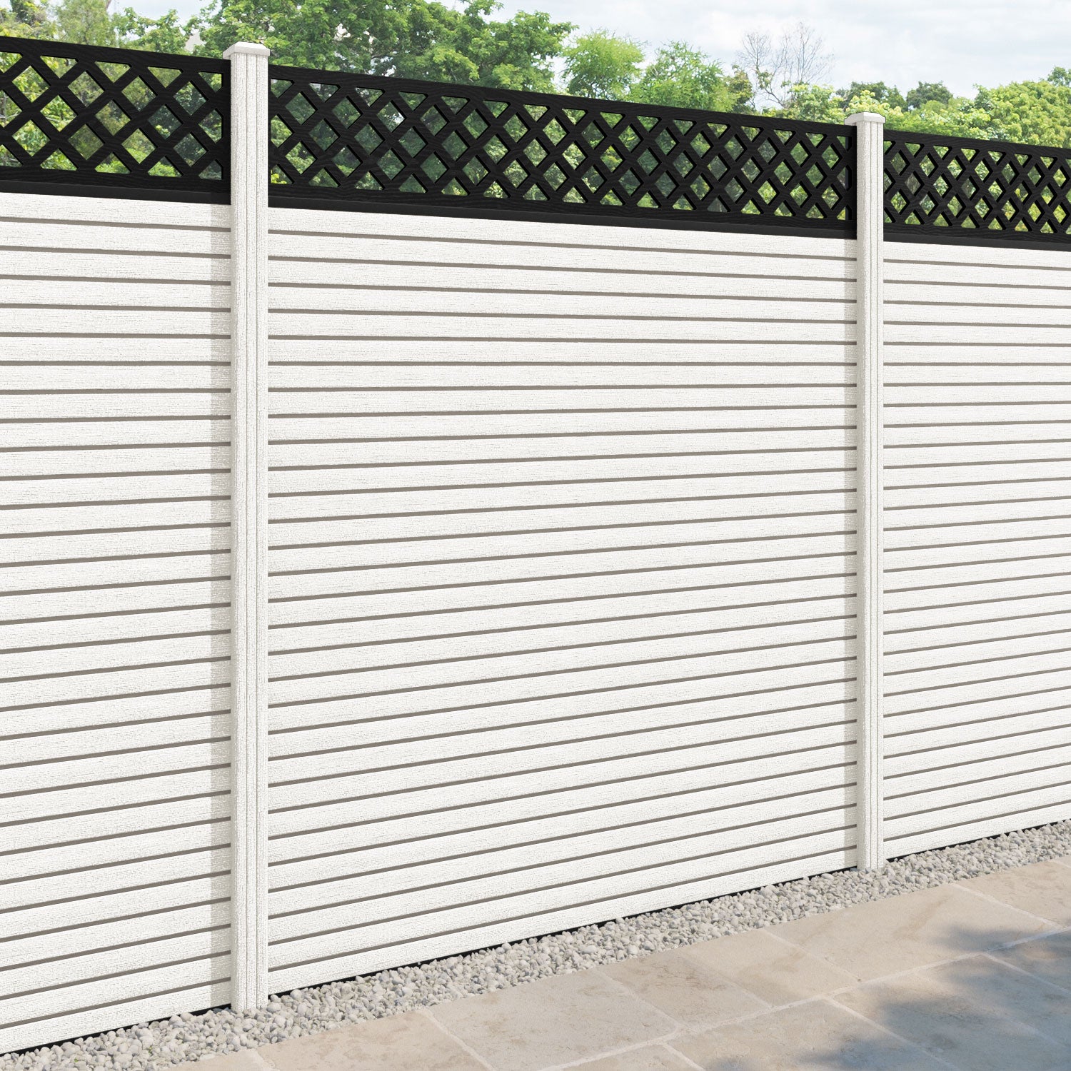 Hudson Hive Fence Panel - Light Stone - with our composite posts