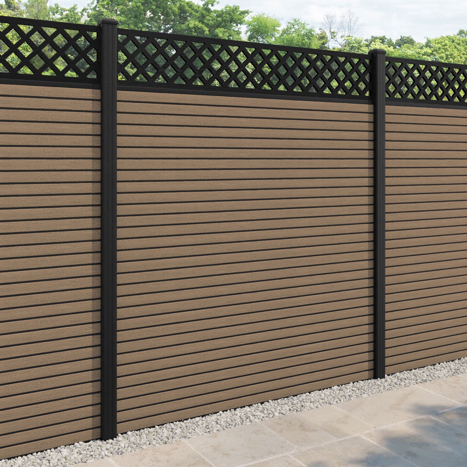 Hudson Hive Fence Panel - Teak - with our composite posts