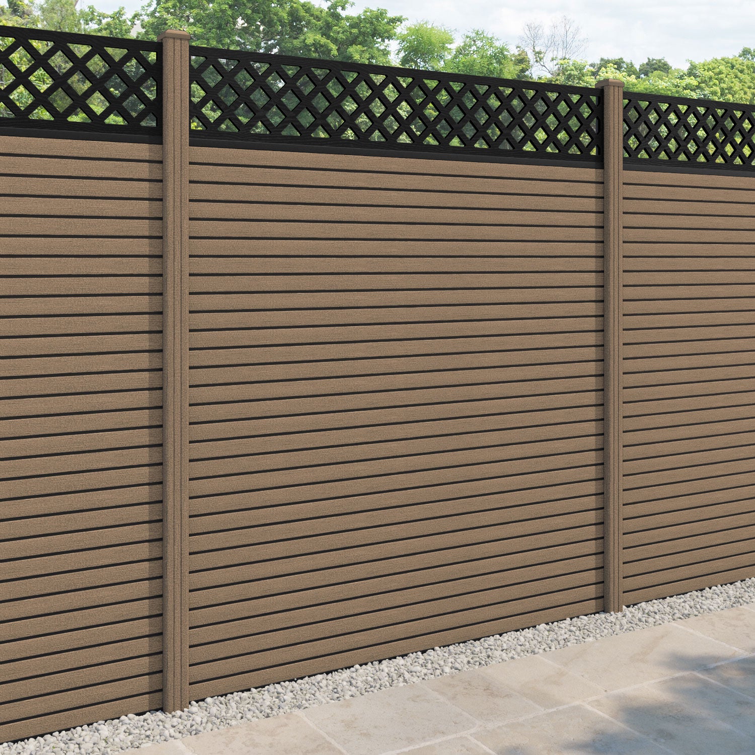 Hudson Hive Fence Panel - Teak - with our composite posts