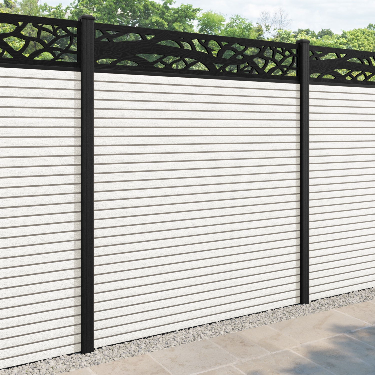 Hudson Twilight Fence Panel - Light Stone - with our composite posts