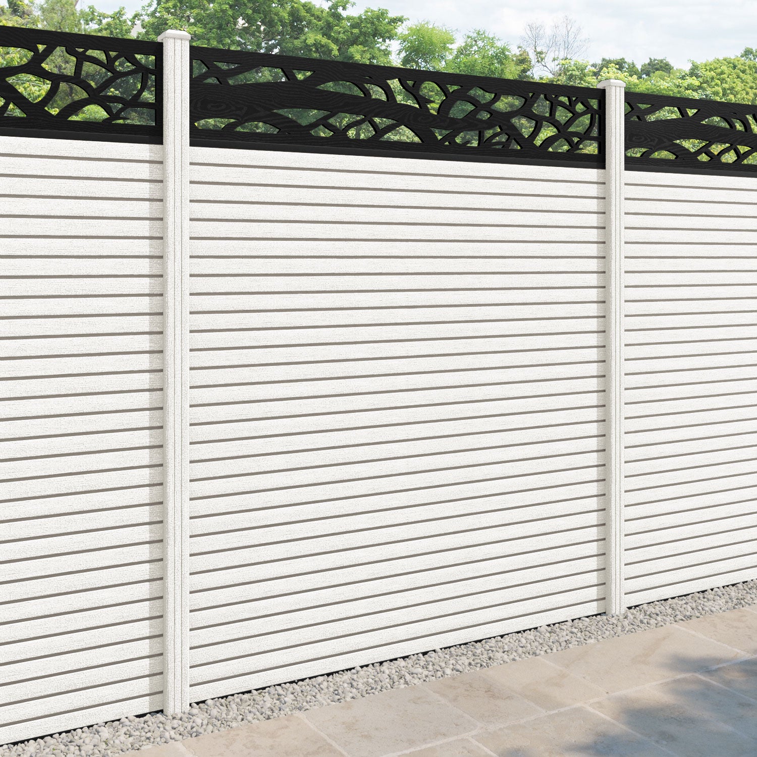 Hudson Twilight Fence Panel - Light Stone - with our composite posts