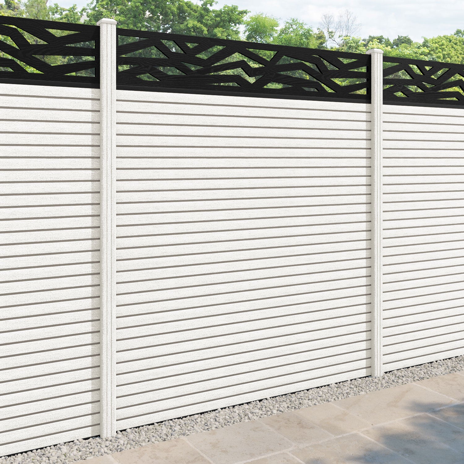 Hudson Zenith Fence Panel - Light Stone - with our composite posts