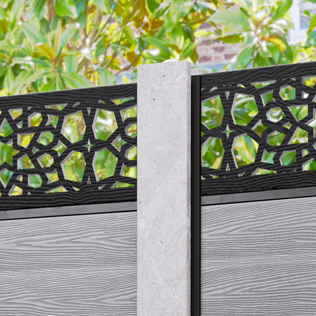 Classic Nazira Fence Panel - Light Grey - for existing concrete posts
