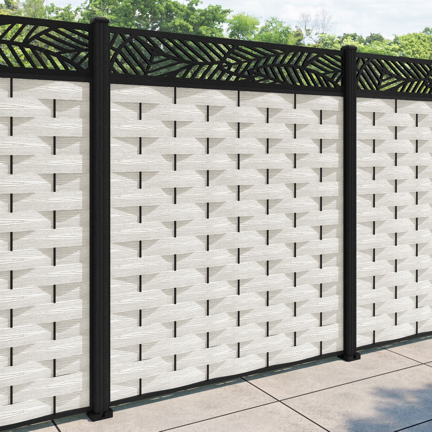 Ripple Habitat Fence Panel - Light Stone - with our composite posts