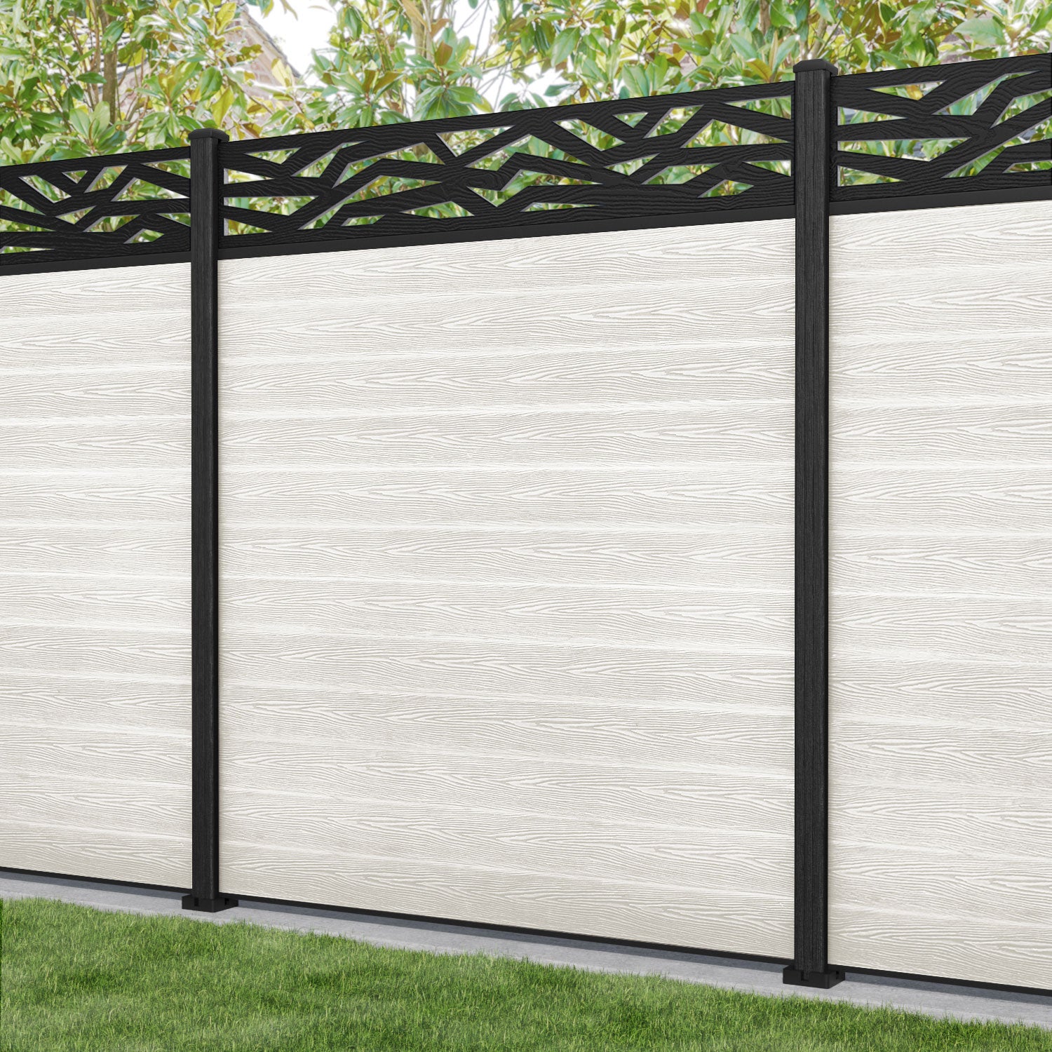 Classic Zenith Fence Panel - Light Stone - with our composite posts