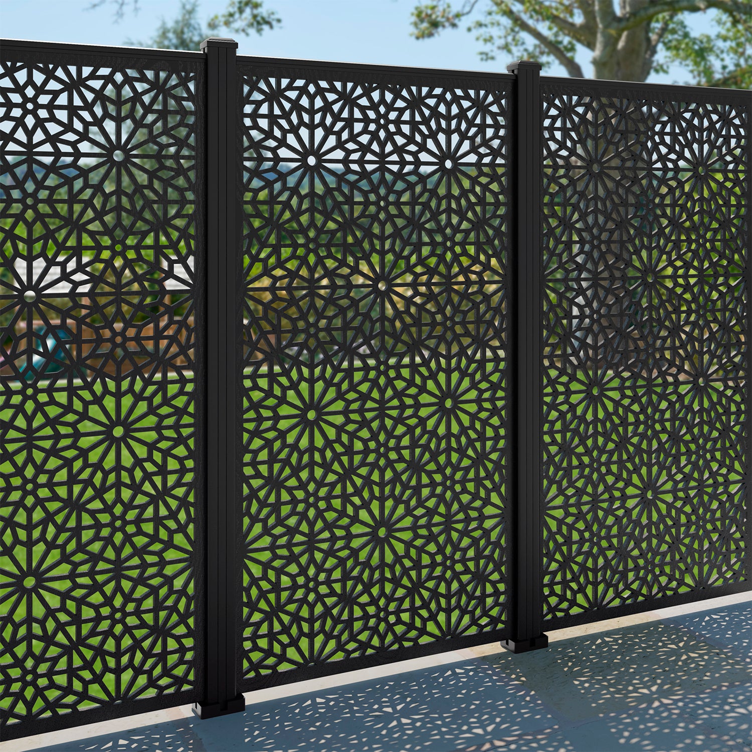 Alnara Decorative Fence - 90x180cm - with our aluminium posts