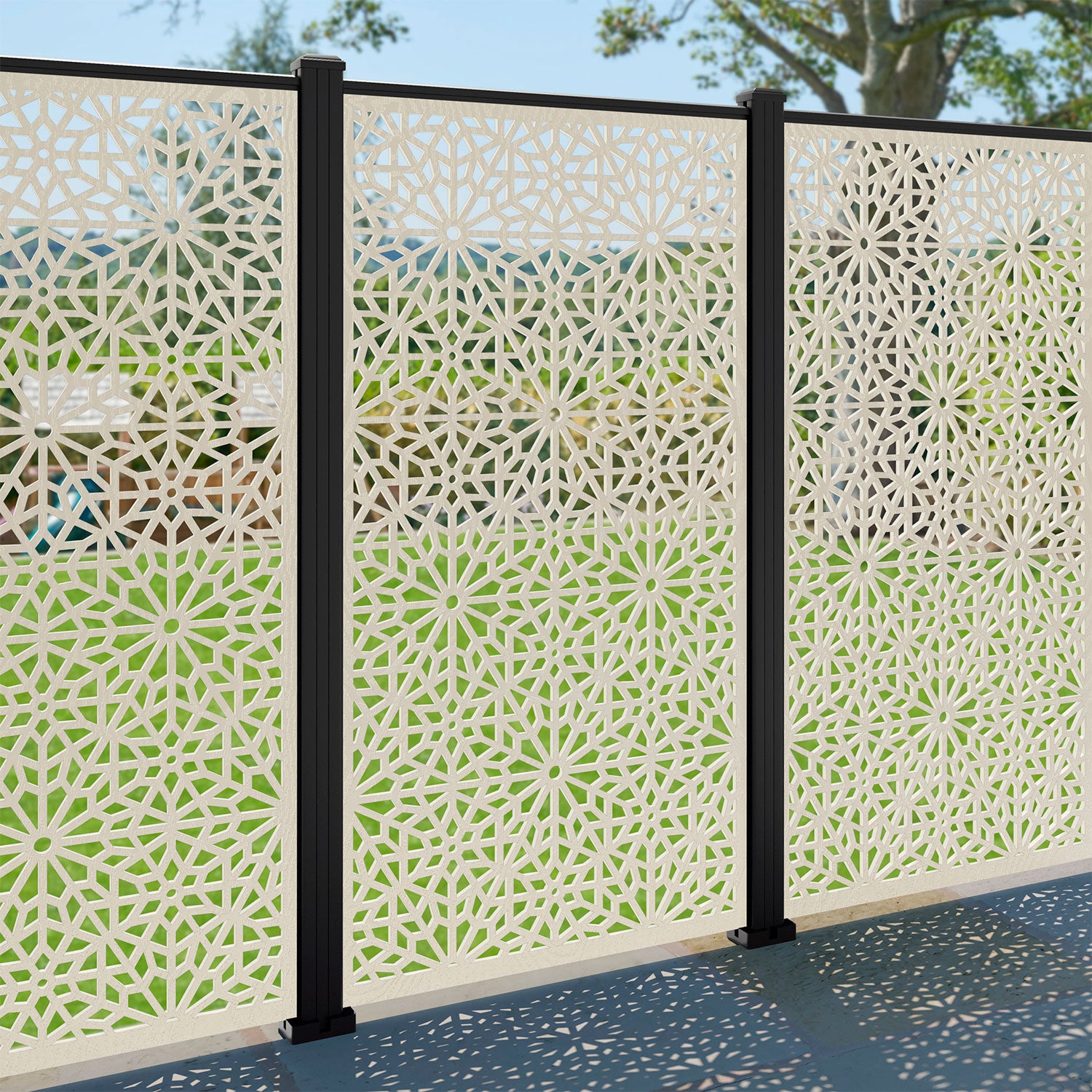 Alnara Decorative Fence - 90x180cm - with our aluminium posts