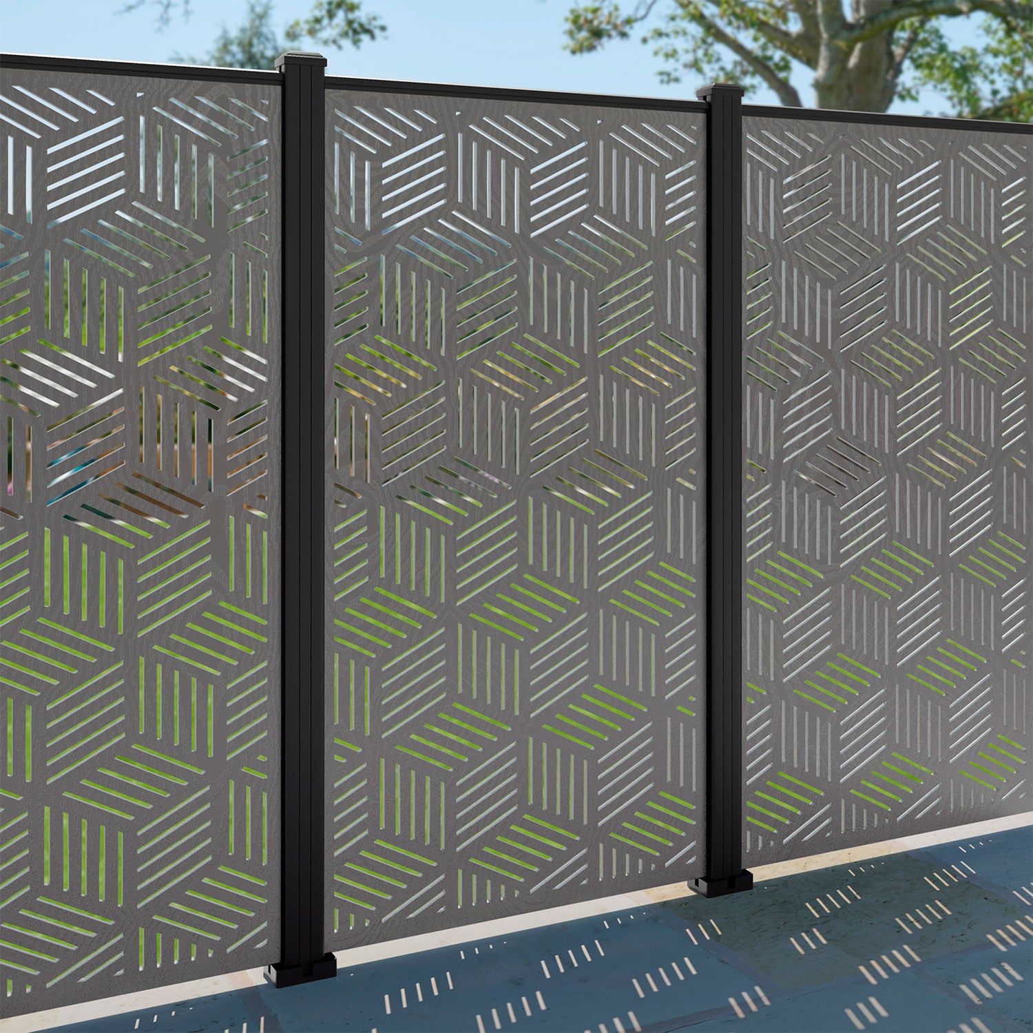 Cubed Decorative Fence - 90x180cm - with our aluminium posts