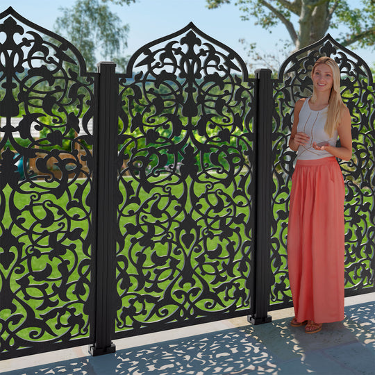 Noor Decorative Fence - 90x180cm - with our composite posts