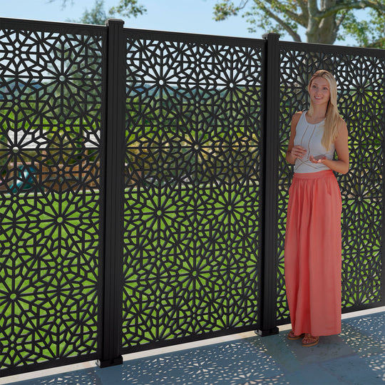 Alnara Decorative Fence - 90x180cm - with our aluminium posts