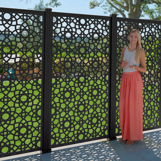 Ambar Decorative Fence - 90x180cm - with our aluminium posts