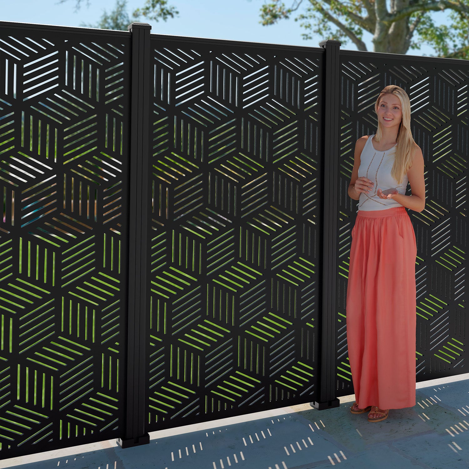 Cubed Decorative Fence - 90x180cm - with our aluminium posts