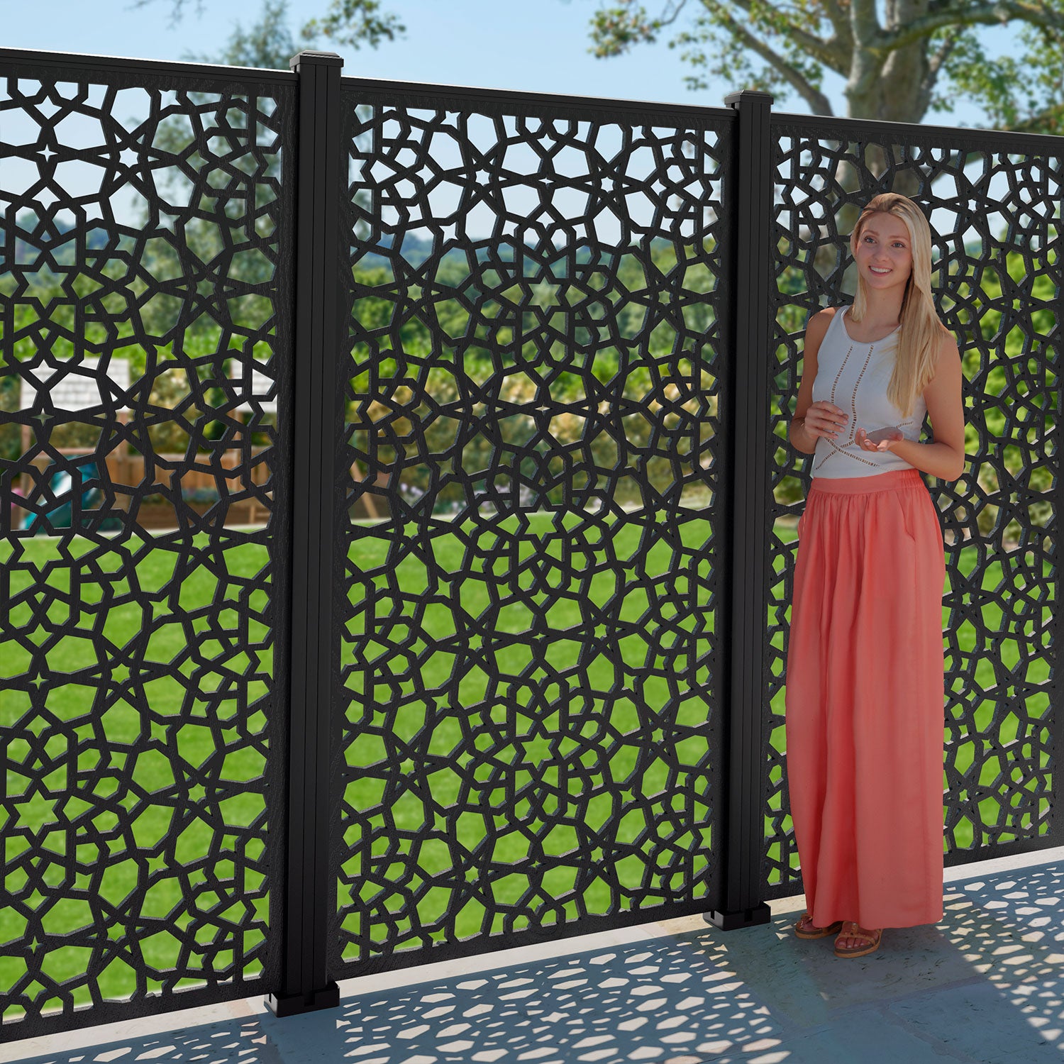 Nazira Decorative Fence - 90x180cm - with our composite posts