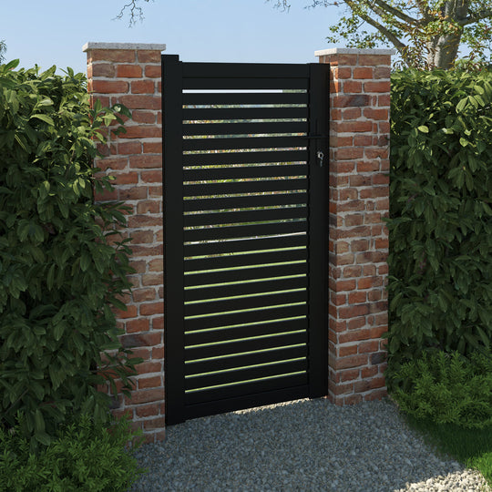 Aria Aluminium Pedestrian Gate - Black
