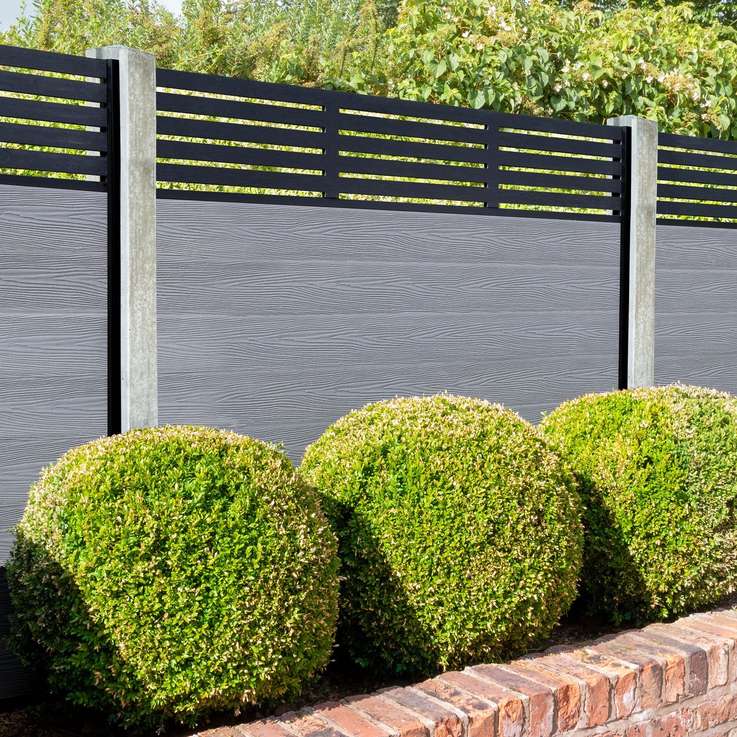 Classic Aspen Fence Panel - Light Grey - for existing concrete posts
