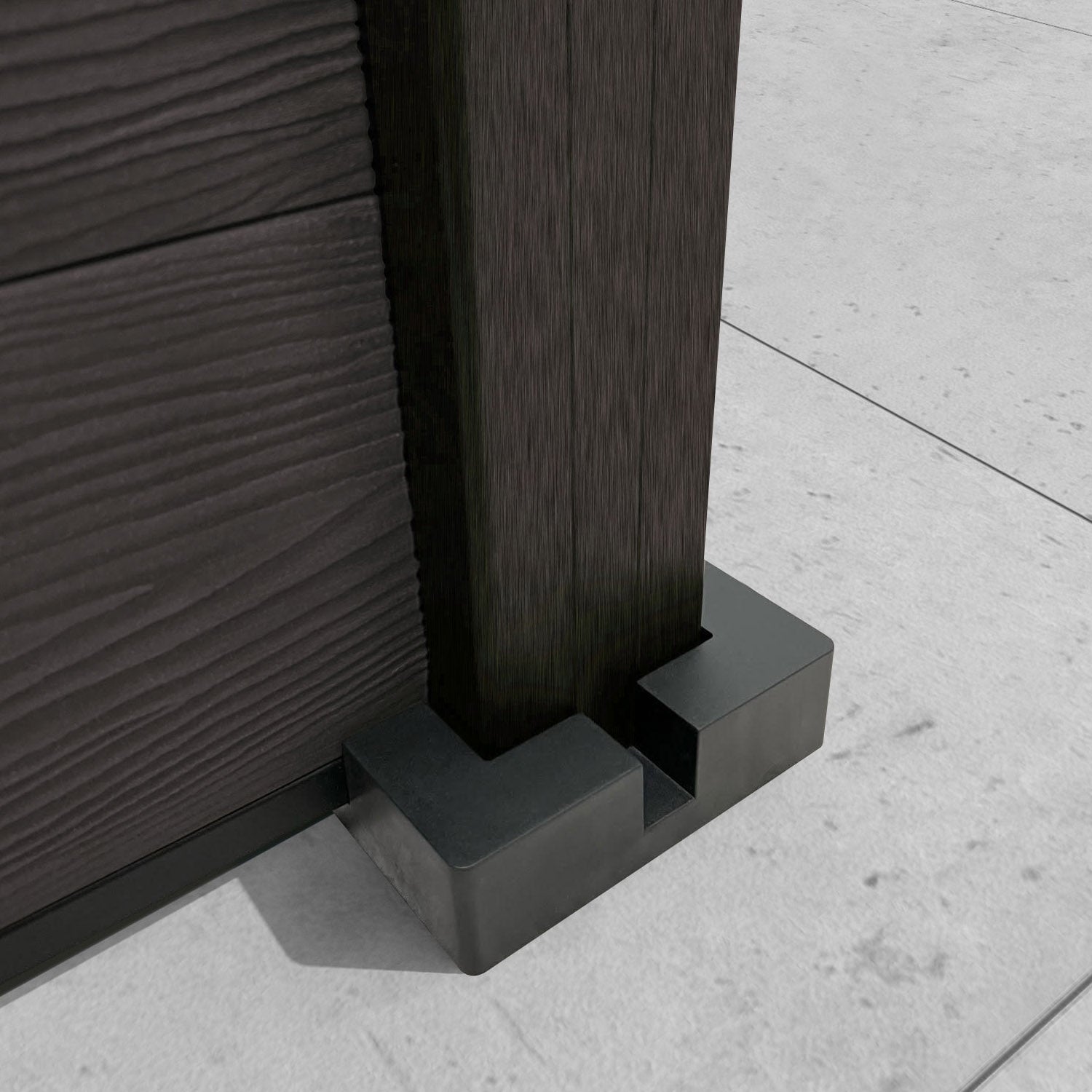 Classic Narwa Curved Top Fence Panel - Dark Oak - with our composite posts