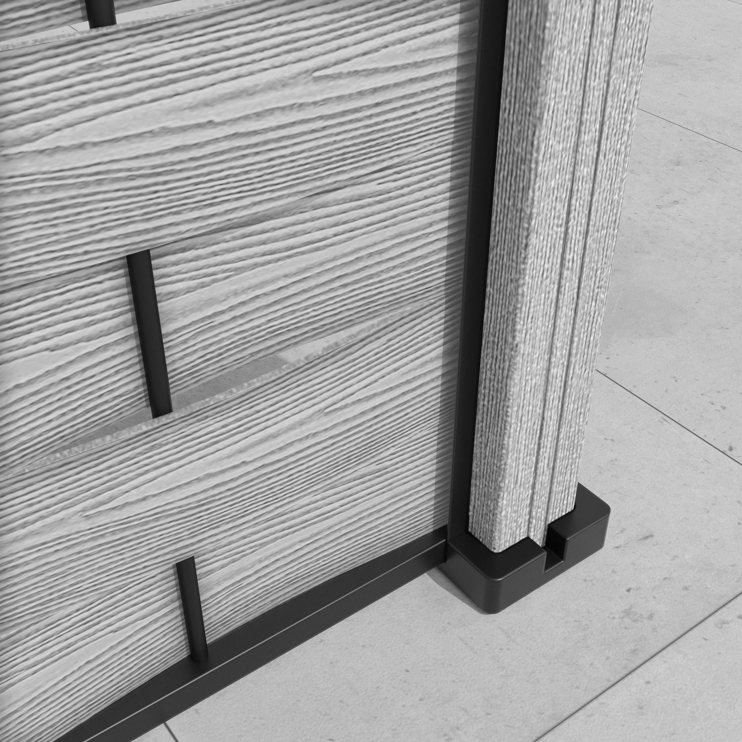 Ripple Eden Fence Panel - Light Grey - with our composite posts