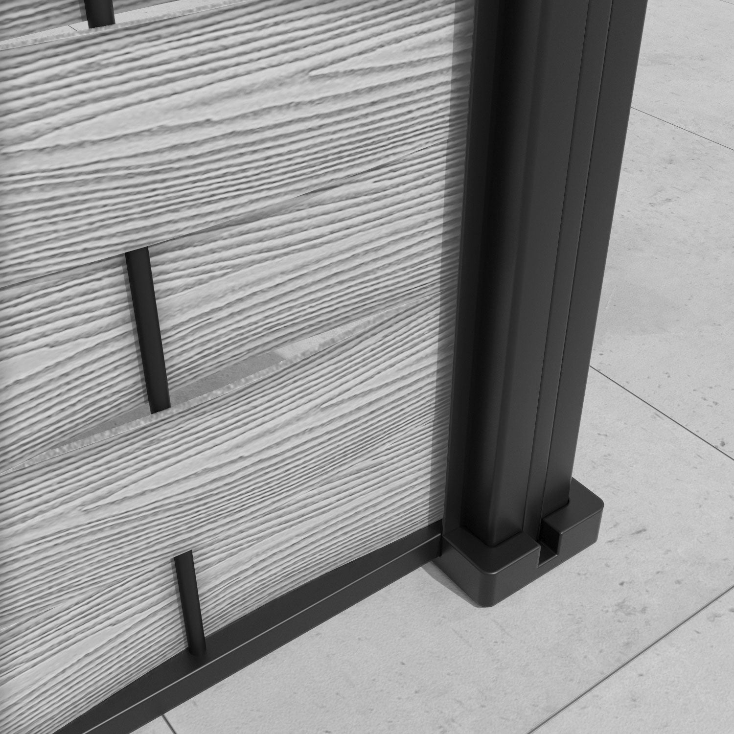 Ripple Windsor Fence Panel - Light Grey - with our aluminium posts