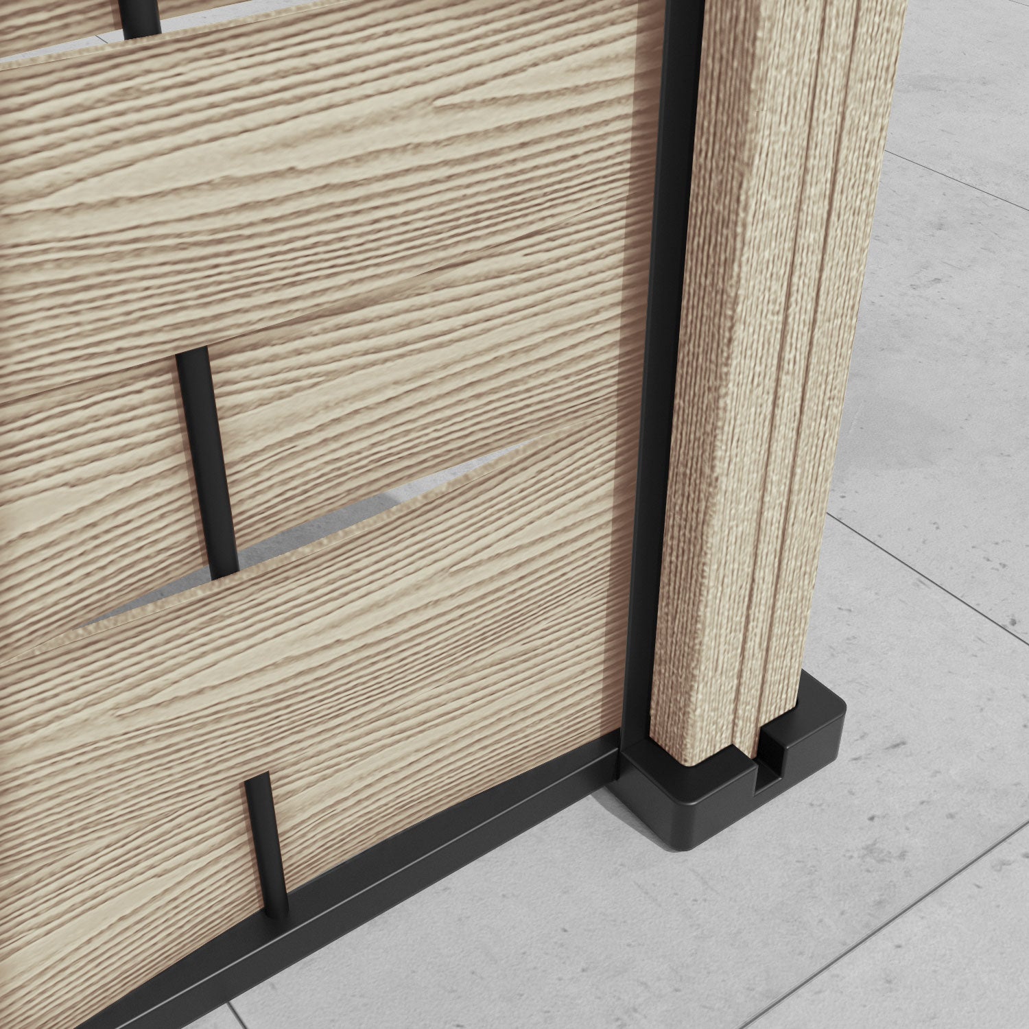 Ripple Windsor Curved Top Fence Panel - Light Oak - with our composite posts