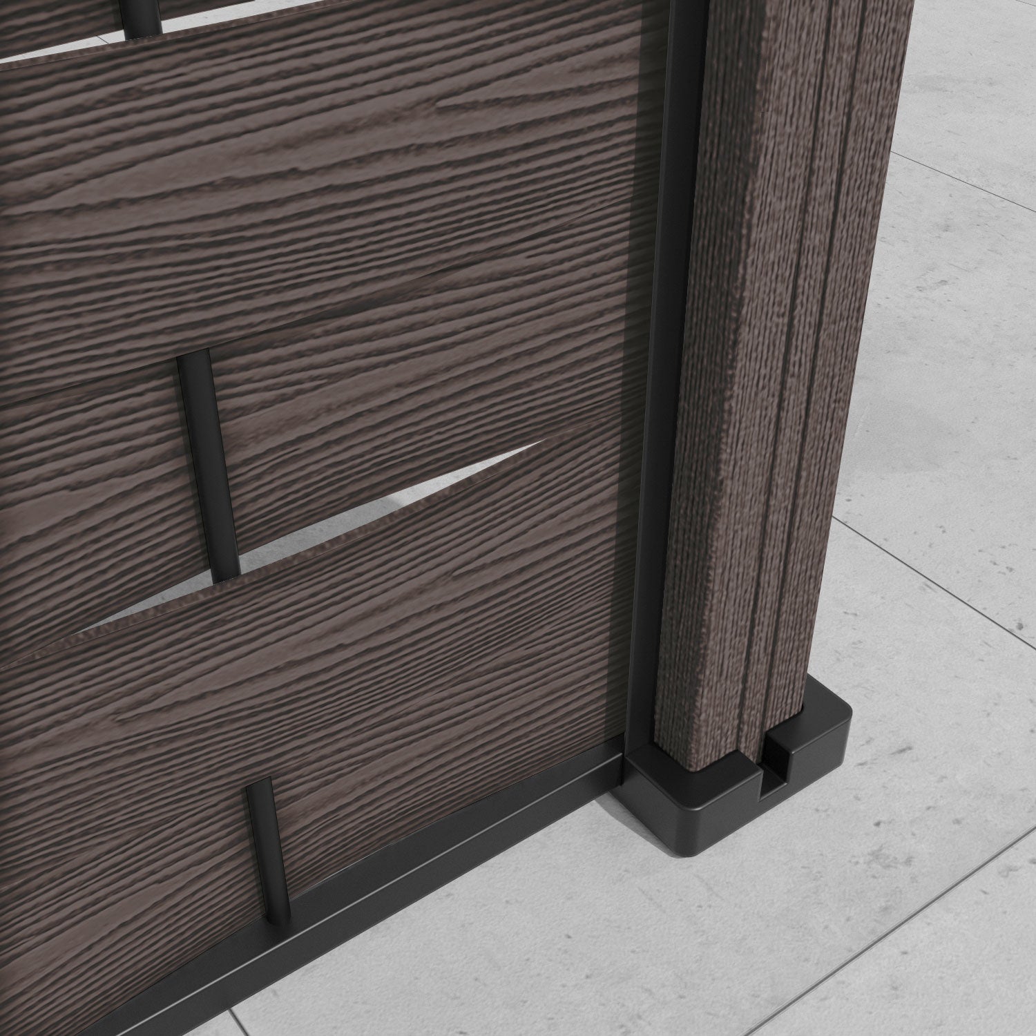 Ripple Aspen Fence Panel - Mid Brown - with our composite posts