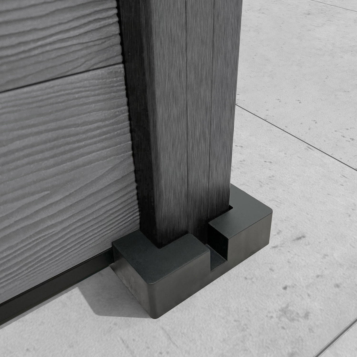 Classic Prism Curved Top Fence Panel - Mid Grey - with our composite posts