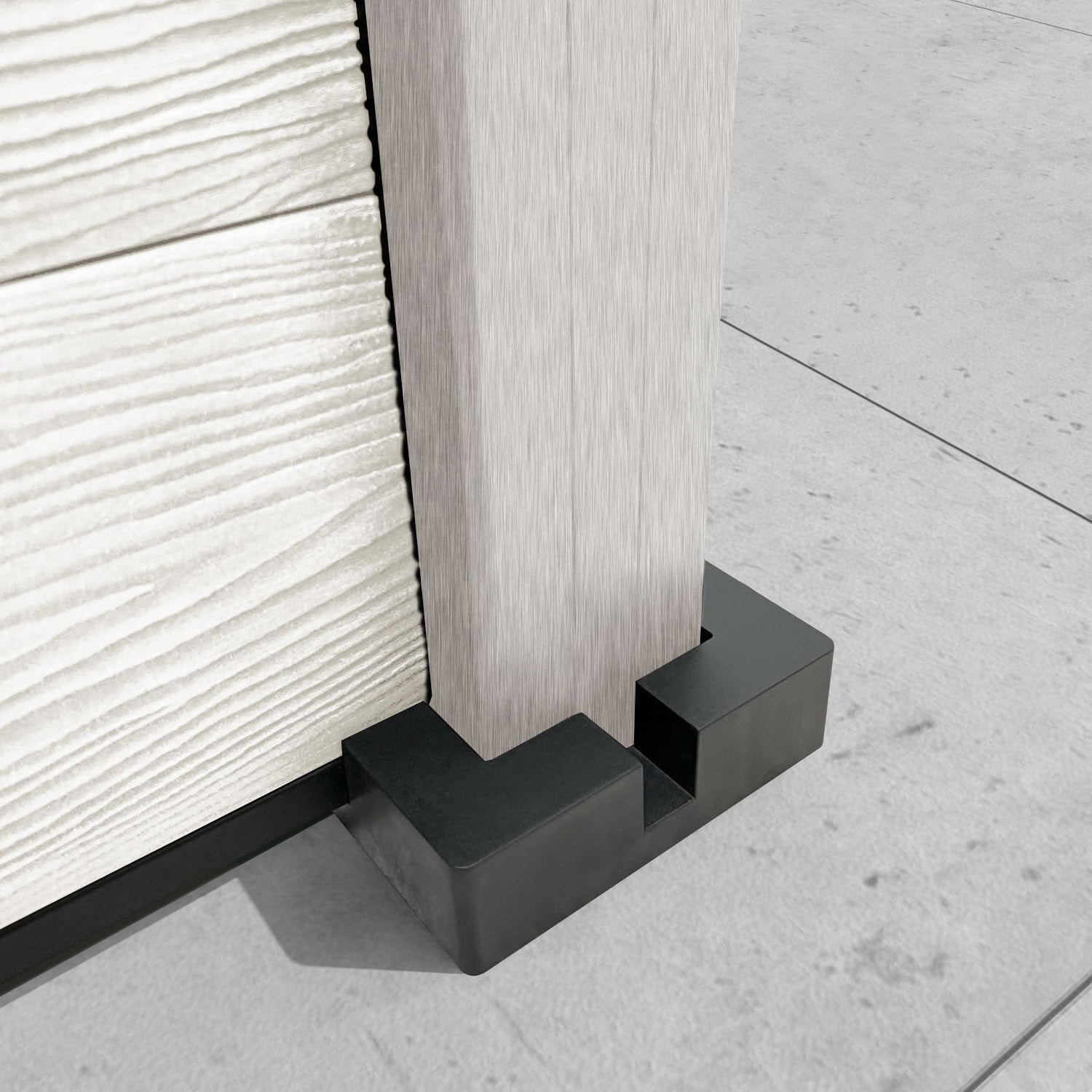 Classic Petal Curved Top Fence Panel - Light Stone - with our composite posts