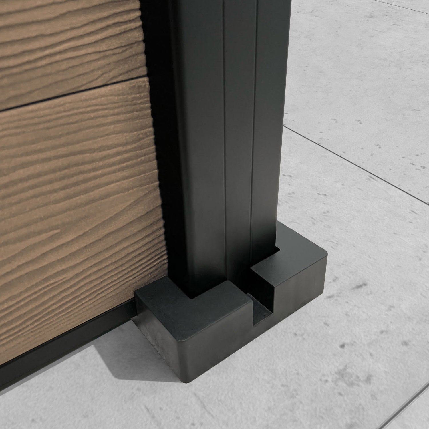 Classic Aspen Fence Panel - Teak - with our aluminium posts